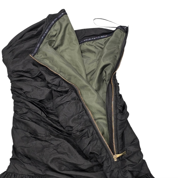 LOVESHACKFANCY NOBLE SILK MINI DRESS BLACK 0 - Picture 7 of 13